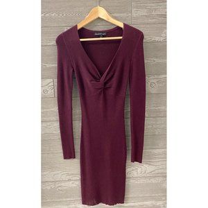 Twist front v-neck ribbed dress NEW